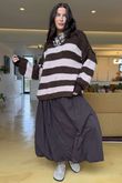 Big Softie Block Stripe Cobain Knit Chocolate Rose